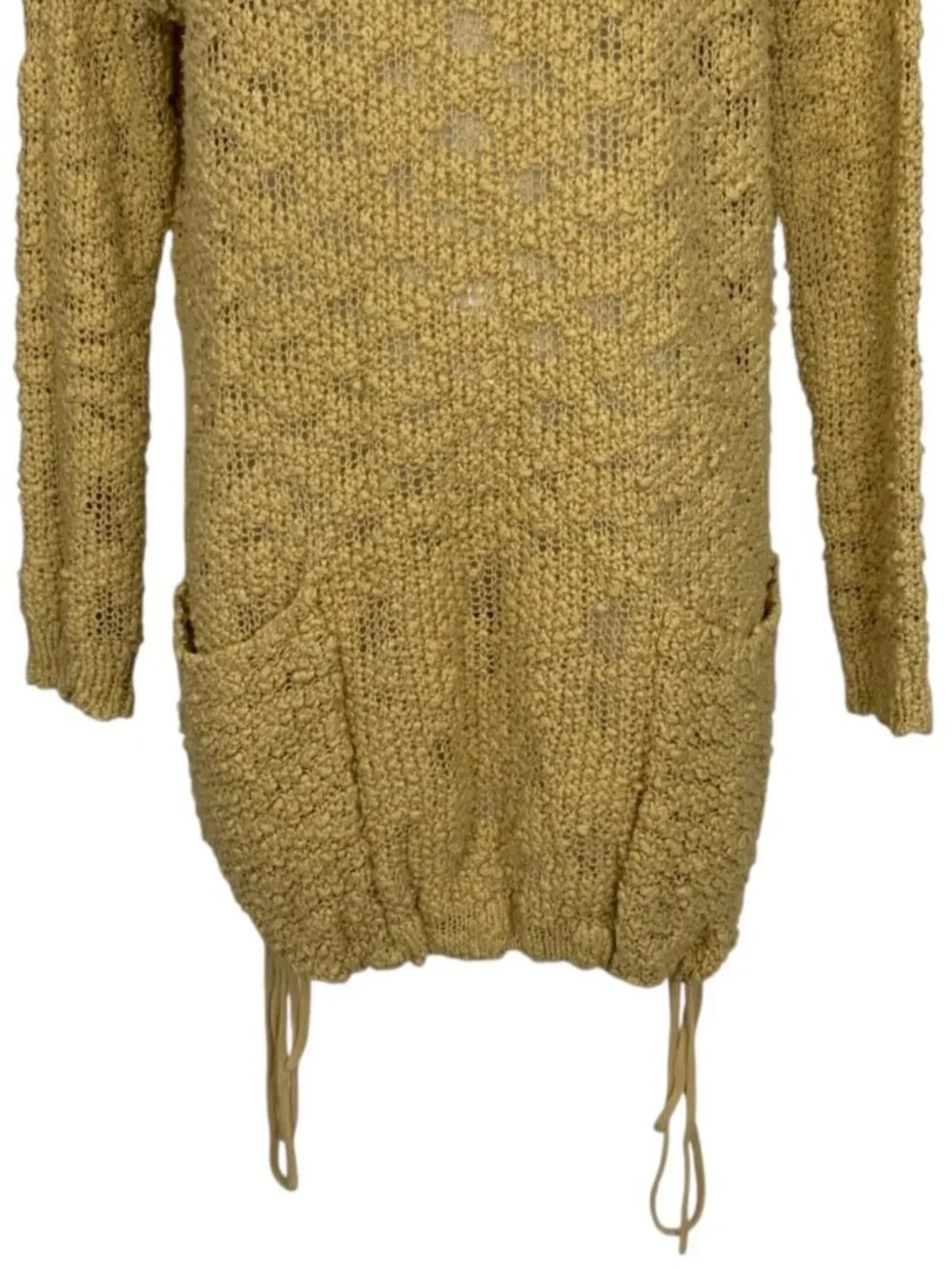 Free People FP Beach Crochet Sweater M Beige Long Sleeve